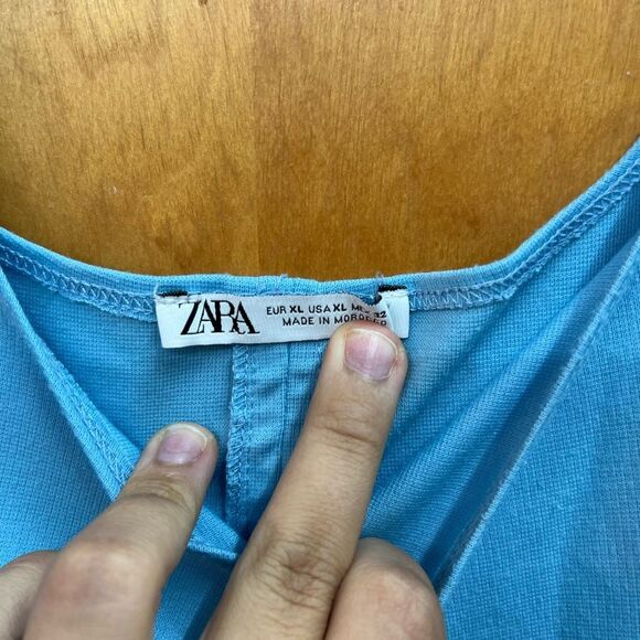 Zara Light Blue bodycon Sleeveless Dress - Picture 2 of 4